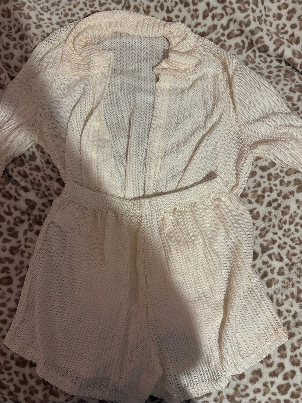 Cream Knit Women's Swim Coverup Romper NEVER WORN